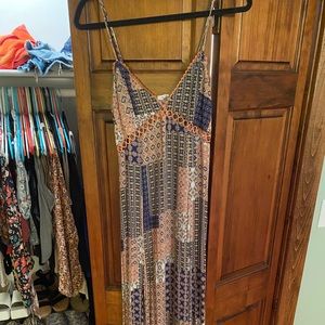 Patterned triangle top maxi dress